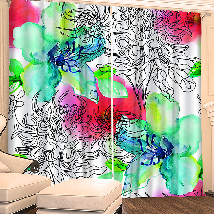 Фотошторы "Коктейль" 145х260 см 2шт, габардин 160гр/м2, пэ100%