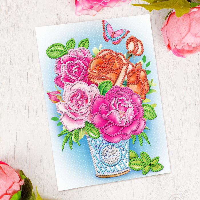 Мозаика пайетками "Цветы"