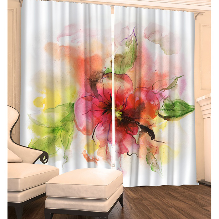 Фотошторы "Страсть" 145х260 см 2шт, габардин 160гр/м2, пэ100%