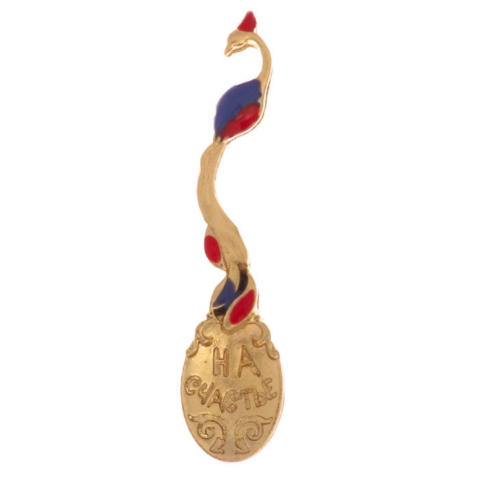 Ложка-загребушка с заливкой "Журавль на счастье"