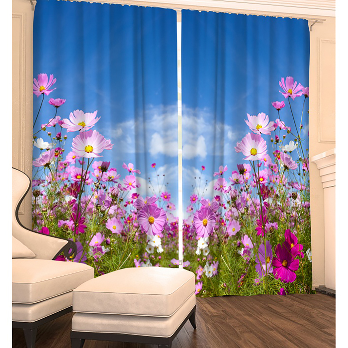 Фотошторы "Запах Лета" 145х260 см 2шт, габардин 160гр/м2, пэ100%