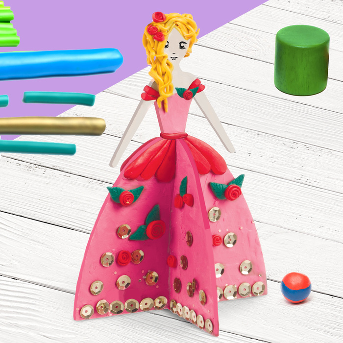 Аппликация пластилином 3Д "Милая принцесса"