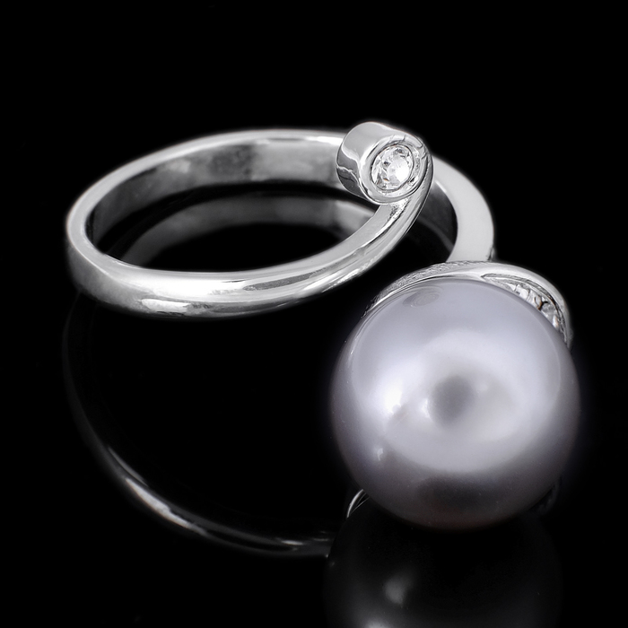 Кольцо "Исида", безразмерное, цвет серый в серебре