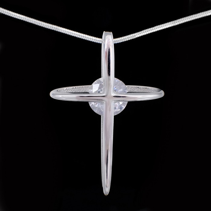 Кулон "Мозес", цвет белый в серебре