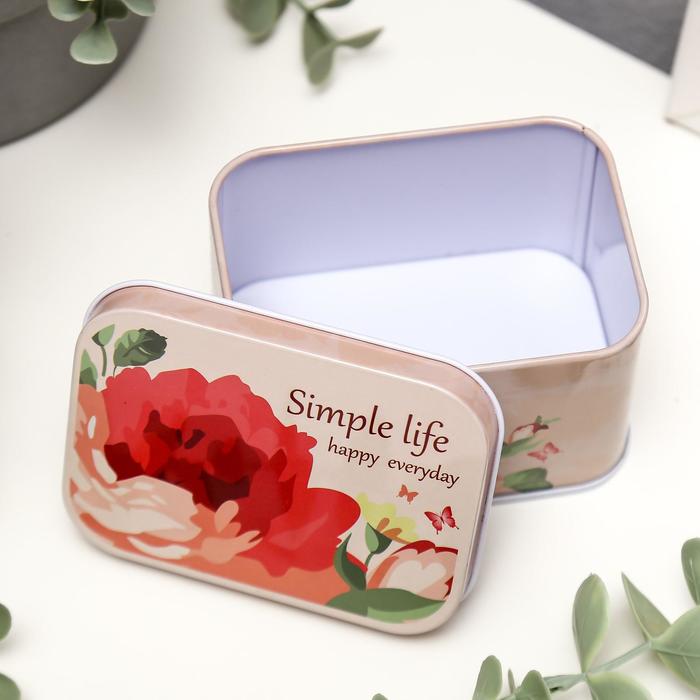 Шкатулка "Нарисованные цветы", 6,5 х 9 х 5,5 см