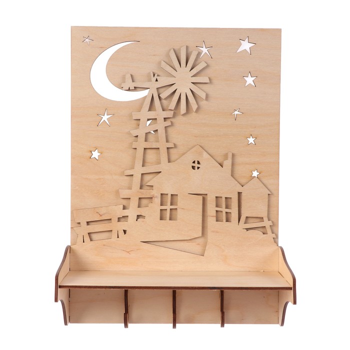 Ключница из фанеры "Вечерняя открытка" (набор 8 деталей) 30х21,5х8 см