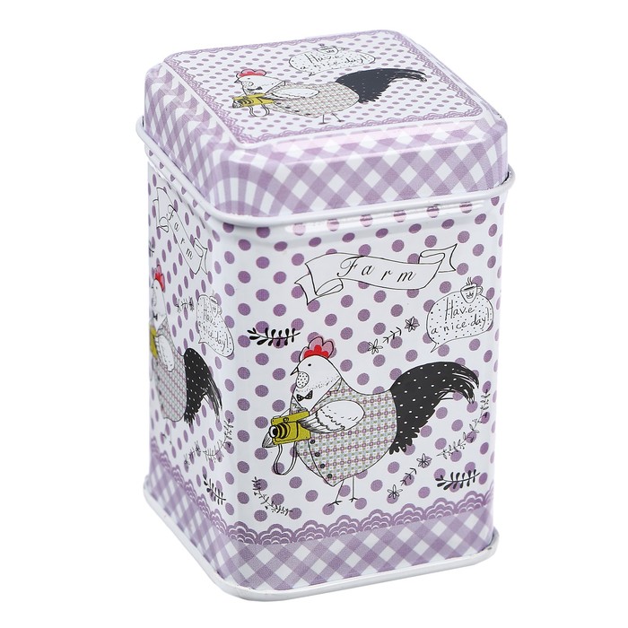 Шкатулка металл "Птички нарисованные" МИКС 7х4,5х4,5 см