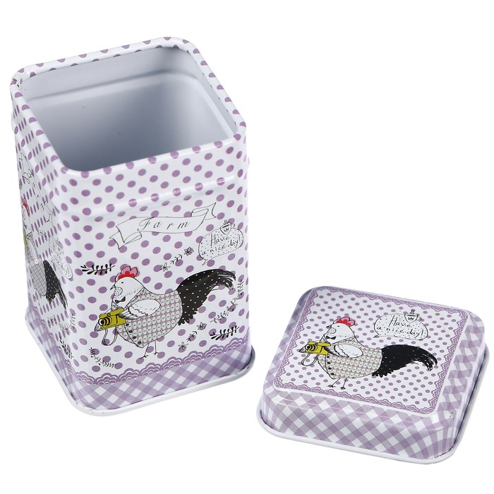 Шкатулка металл "Птички нарисованные" МИКС 7х4,5х4,5 см