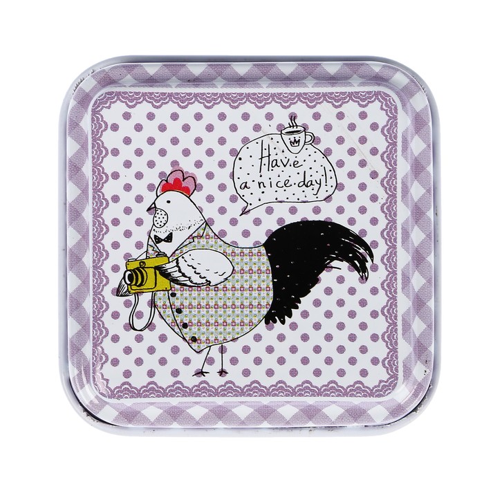 Шкатулка металл "Птички нарисованные" МИКС 7х4,5х4,5 см