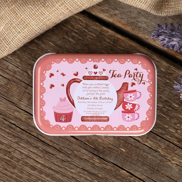 Шкатулка металл "Чаепитие" МИКС 1,8х7,5х5 см