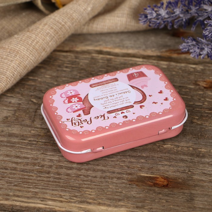 Шкатулка металл "Чаепитие" МИКС 1,8х7,5х5 см