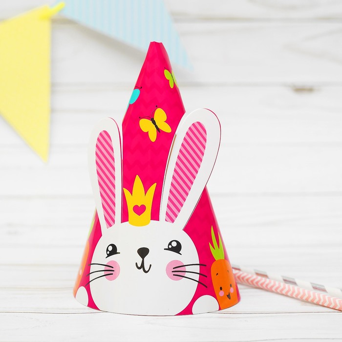 Праздничный колпак "Зайка" 16см