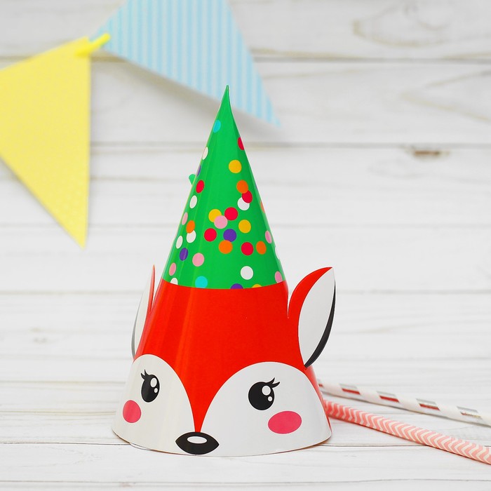 Праздничный колпак "Лисичка" 16см