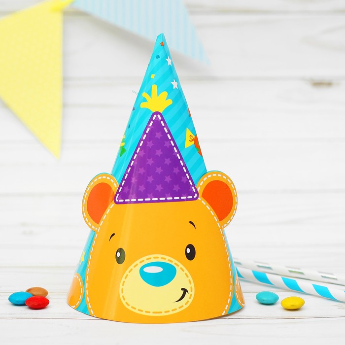 Праздничный колпак "Мишутка" 16см