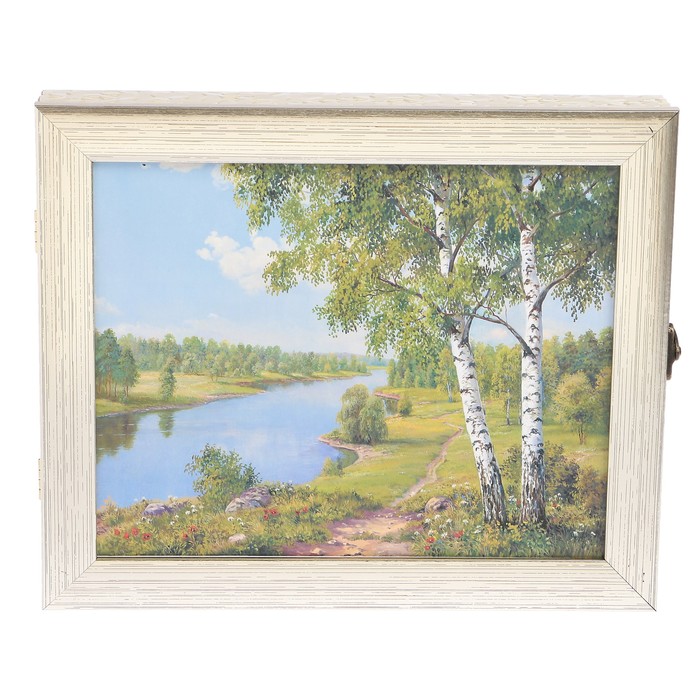 Ключница пластик "Березы на берегу" 25х30 см