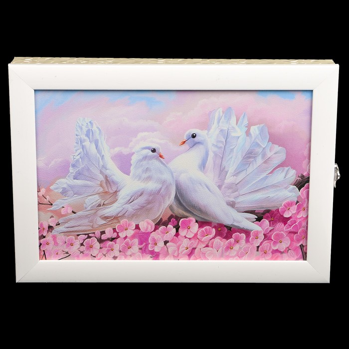 Ключница пластик "Белые голуби" 25х35 см