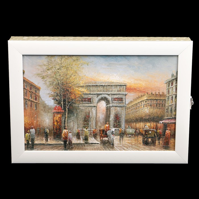 Ключница пластик "Оживленная улица" 25х35 см