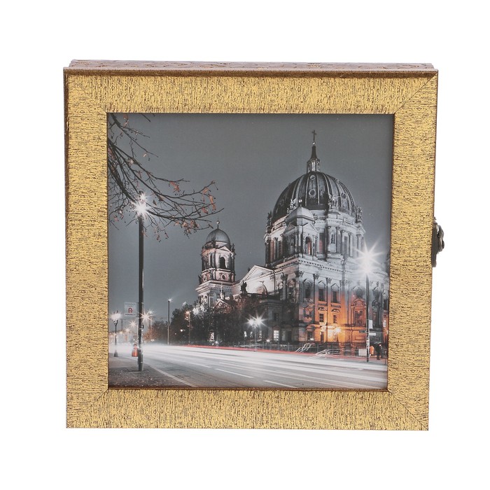 Ключница пластик "Ночной город" 23х23 см