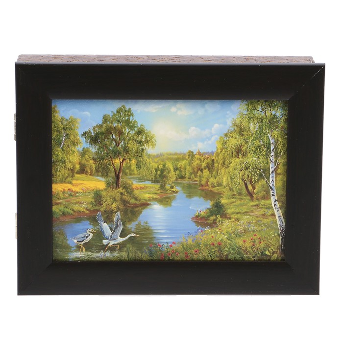 Ключница пластик "Птицы у реки" 18х23 см