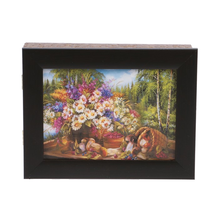 Ключница пластик "Корзина с цветами" 18х23 см