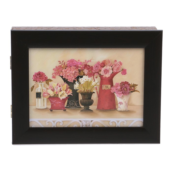 Ключница пластик "Разноцветные цветы" 18х23 см