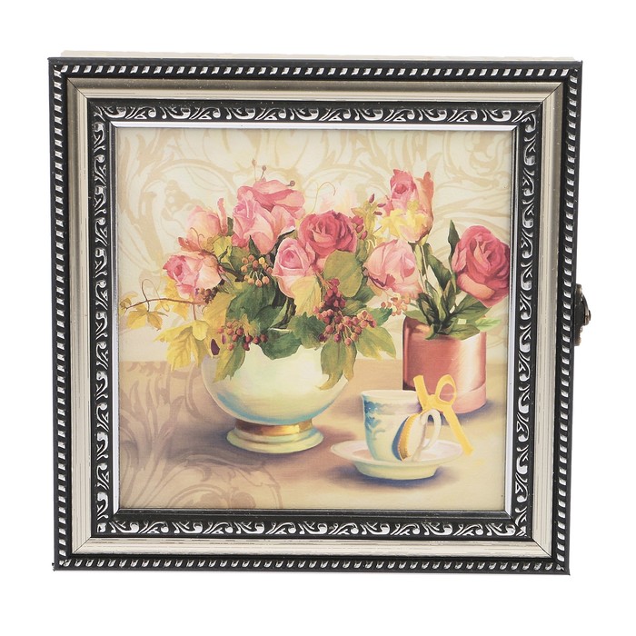 Ключница пластик "Розы в вазе" 23х23 см