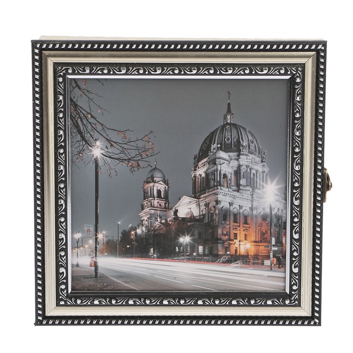 Ключница пластик "Ночной город" 23х23 см