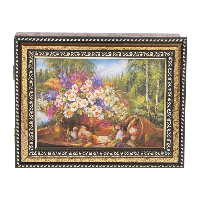 Ключница пластик "Корзина с цветами" 18х23 см