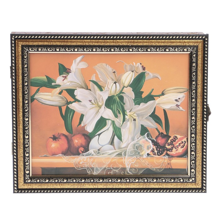 Ключница пластик "Белые лилии" 25х30 см