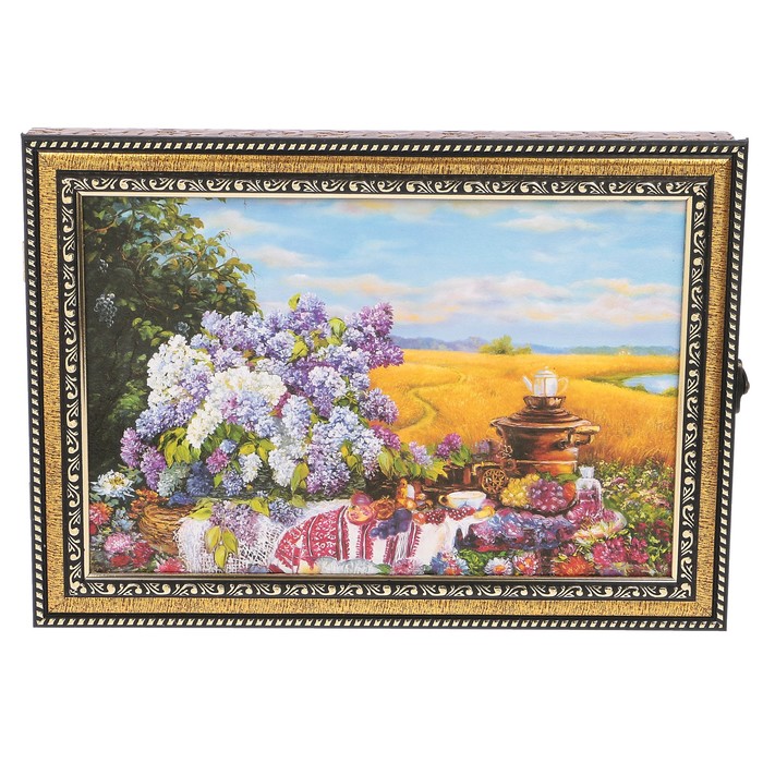 Ключница пластик "Разноцветная сирень" 25х35 см