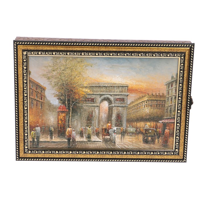 Ключница пластик "Оживленный город" 25х35 см