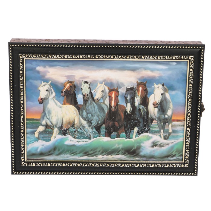 Ключница пластик "Лошади" 25х35 см