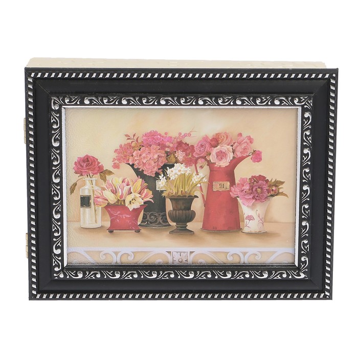 Ключница пластик "Разноцветные цветы" 18х23 см