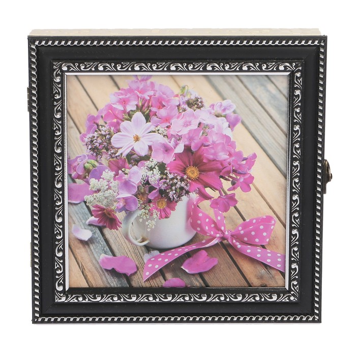 Ключница пластик "Яркие цветы" 23х23 см