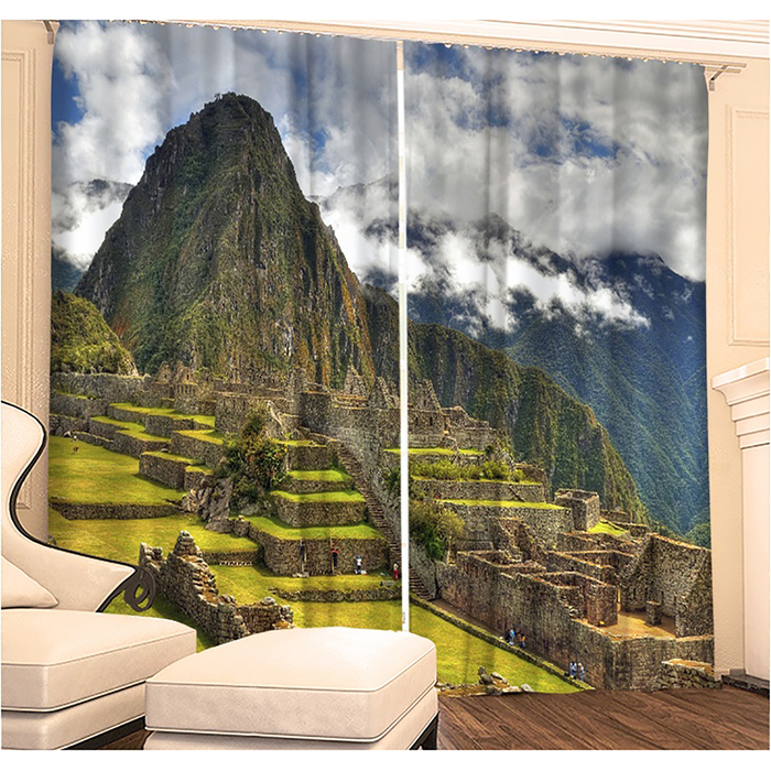 Фотошторы "Горный Оазис" 145х260 см 2шт, габардин 160гр/м2, пэ100%