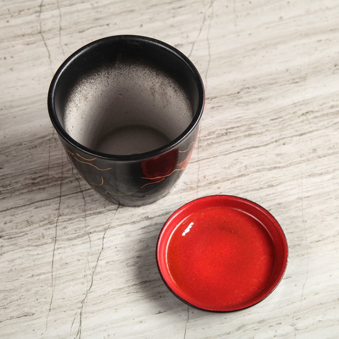 Кашпо "Глория" акрил, день-ночь, бордово-чёрное, 0,5 л