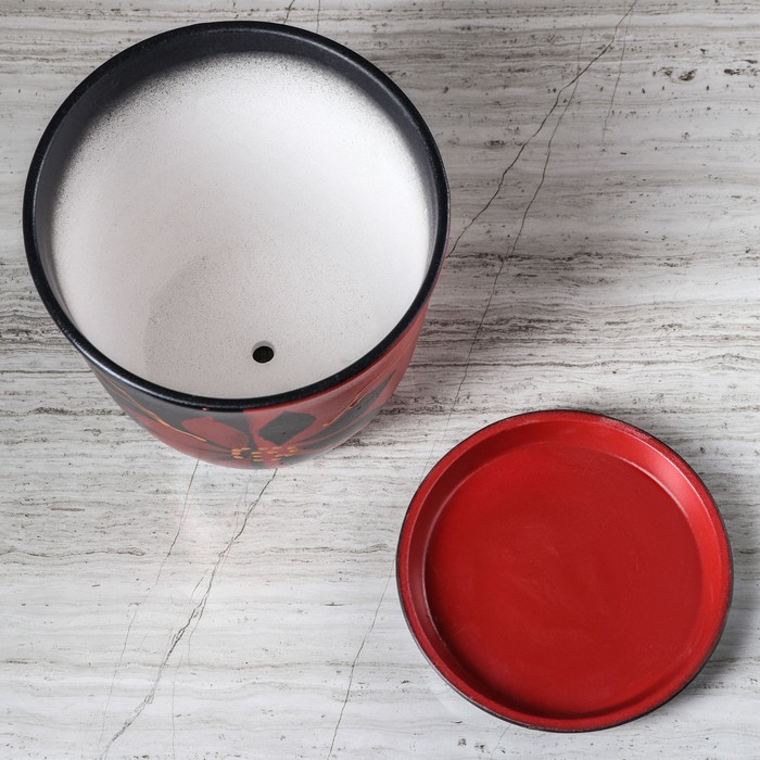 Кашпо "Глория" акрил, день-ночь, бордово-чёрное, 2 л