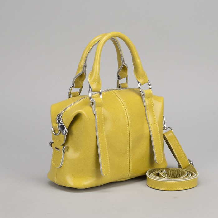 Сумка женская, отдел на молнии, длинная ручка, цвет лимонный