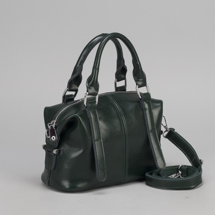 Сумка женская, отдел на молнии, длинная ручка, цвет зелёный