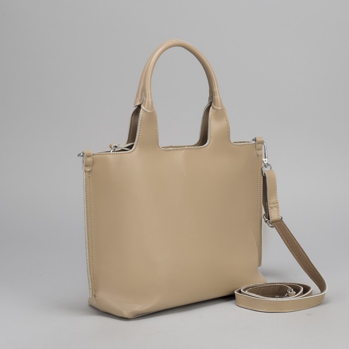 Сумка женская, отдел с перегородкой на молнии, наружный карман, длинный ремень, цвет хаки