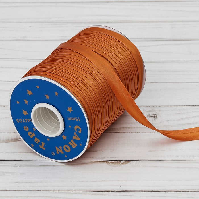 Косая бейка, ширина 15мм, 131м, цвет коричневый