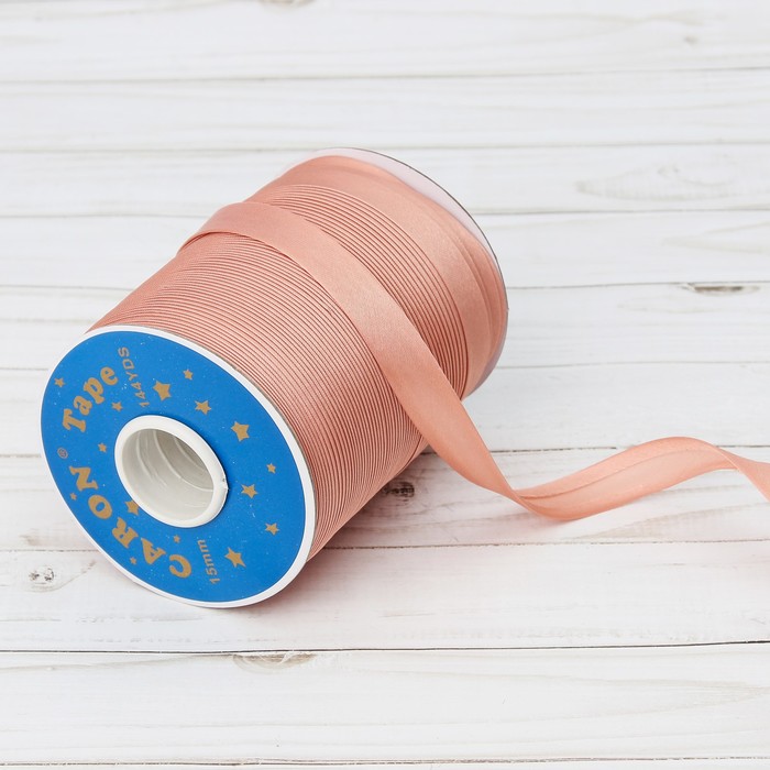 Косая бейка, ширина 15мм, 131м, цвет бежевый