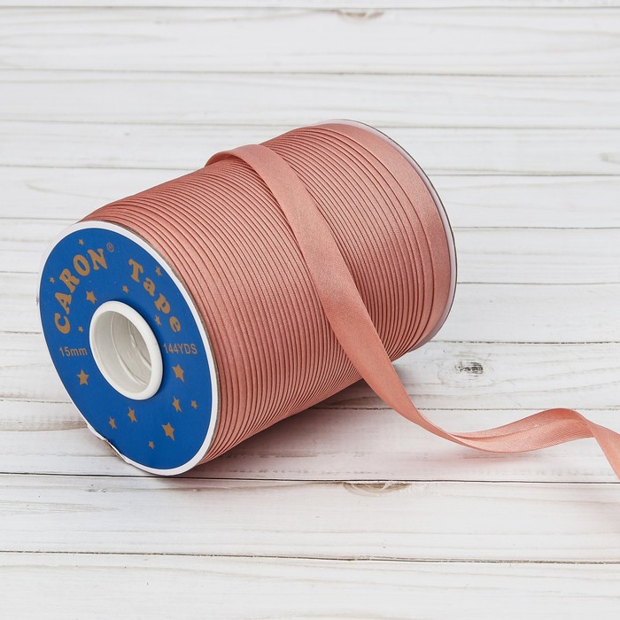 Косая бейка, ширина 15мм, 131м, цвет бежевый