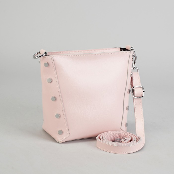 Сумка женская, отдел с перегородкой на молнии, длинный ремень, цвет розовый