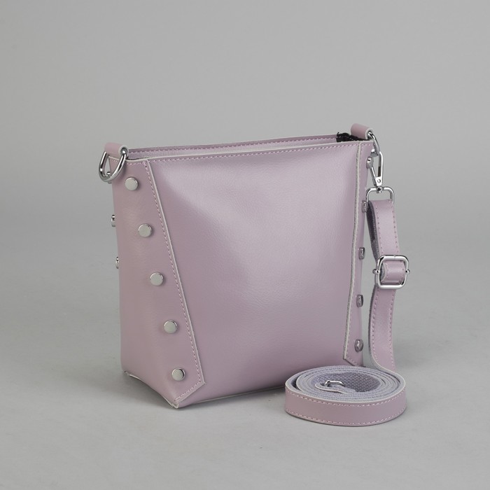 Сумка женская, отдел с перегородкой на молнии, длинный ремень, цвет сиреневый