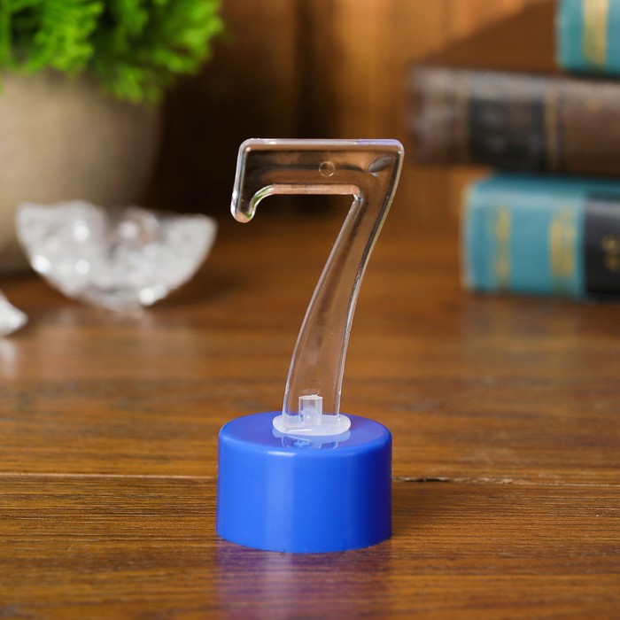 Свеча светодиодная "Цифра 7", цвета МИКС