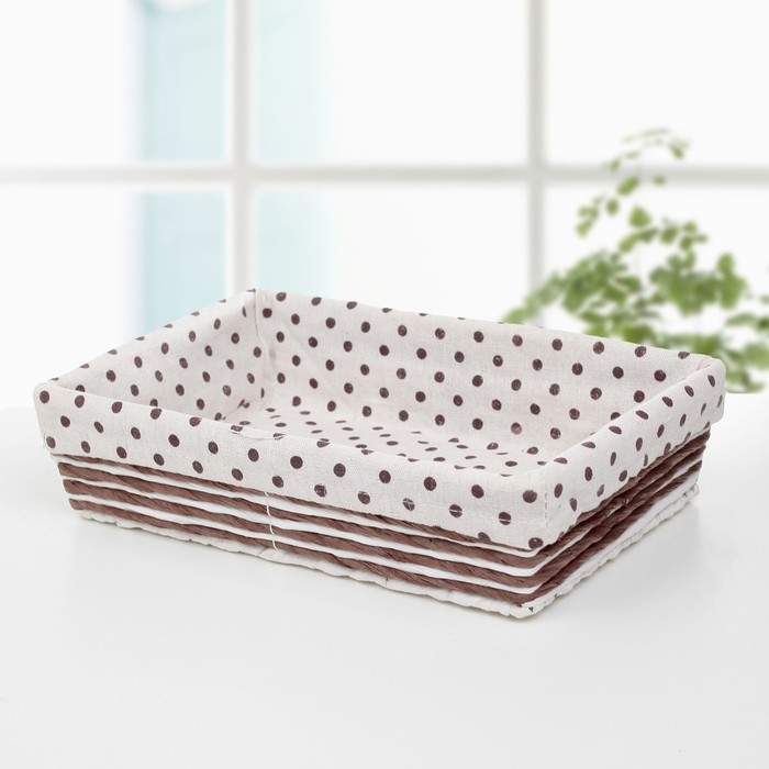 Корзина для хранения плетеная "Горох" 30х20х7 см большая