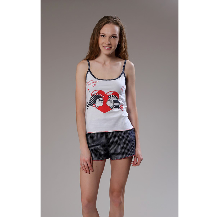 Пижама женская (майка, шорты) "Аква" цвет белый, р-р 46
