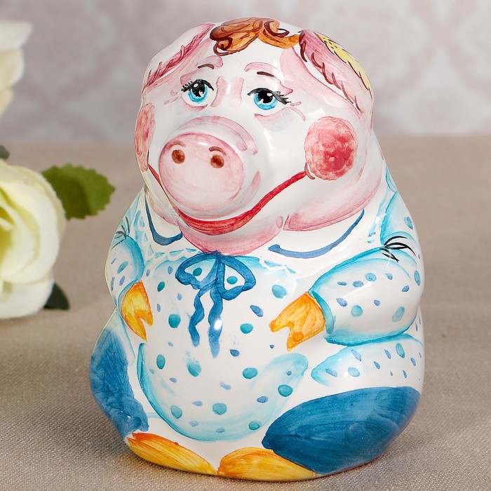 Колокольчик «Хрюша», 7,5х10 см, ярославская майолика