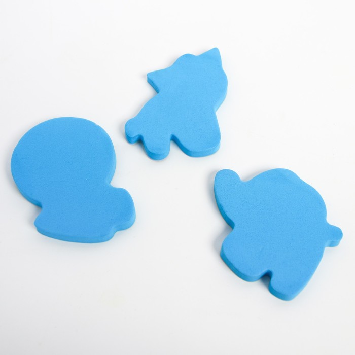 Набор игрушек для ванны «Зоопарк»: наклейки из EVA, 3 шт. + мини-коврик на присосках